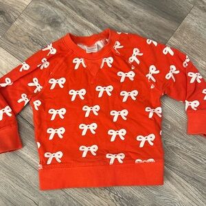 Hanna Andersson red sweatshirt bow pattern girls size 3 3t